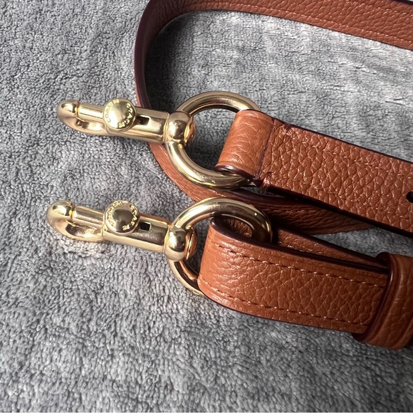 Coach Handbags - COACH Pebbled Leather Strap Replacement Adjustable Brown Gold Tone Hardware